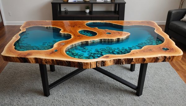 Magnifiez votre espace avec une table rivière epoxy élégante